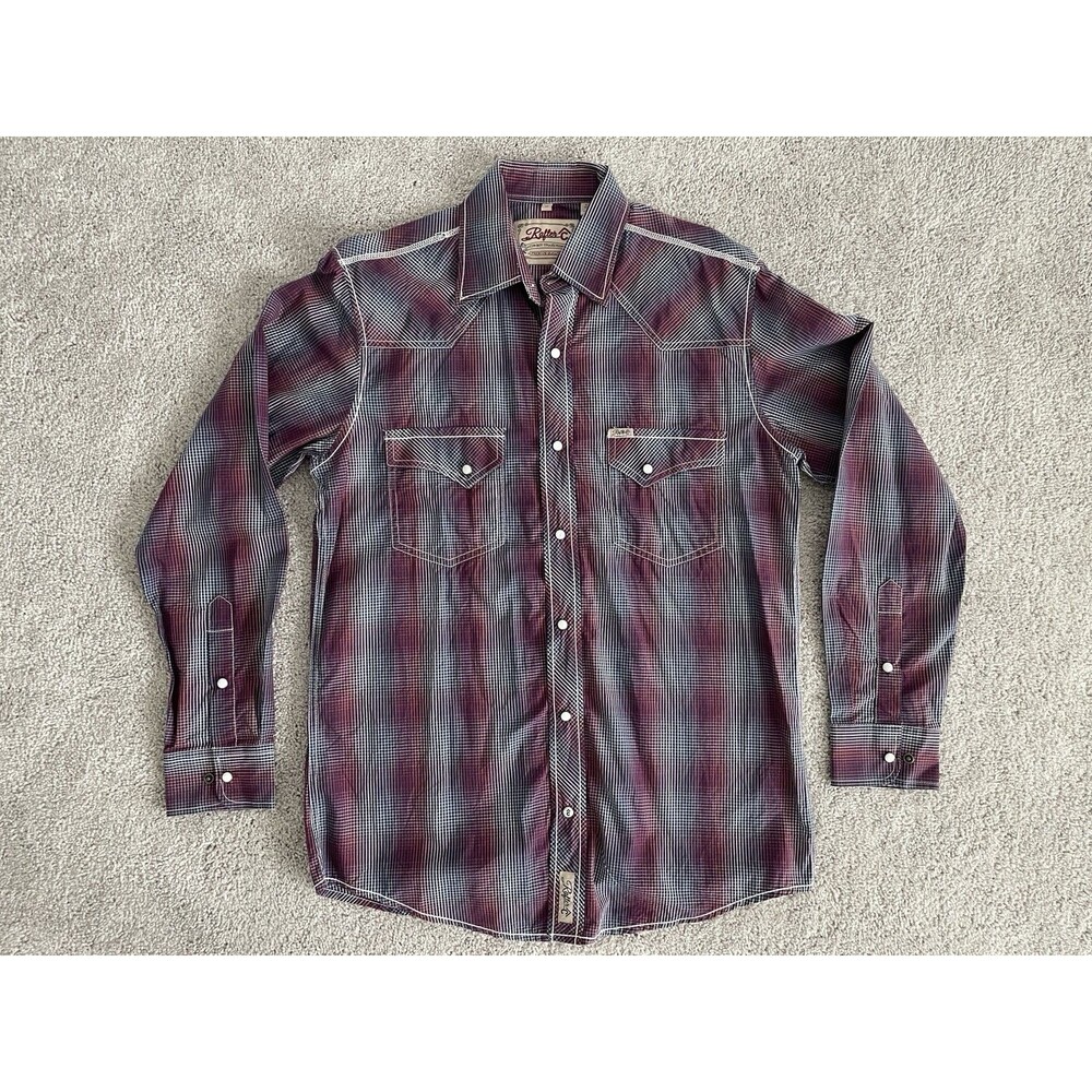 Rafter C Long Sleeve Cowboy Collection Rancher Pearl Snap Shirt Men's Medium